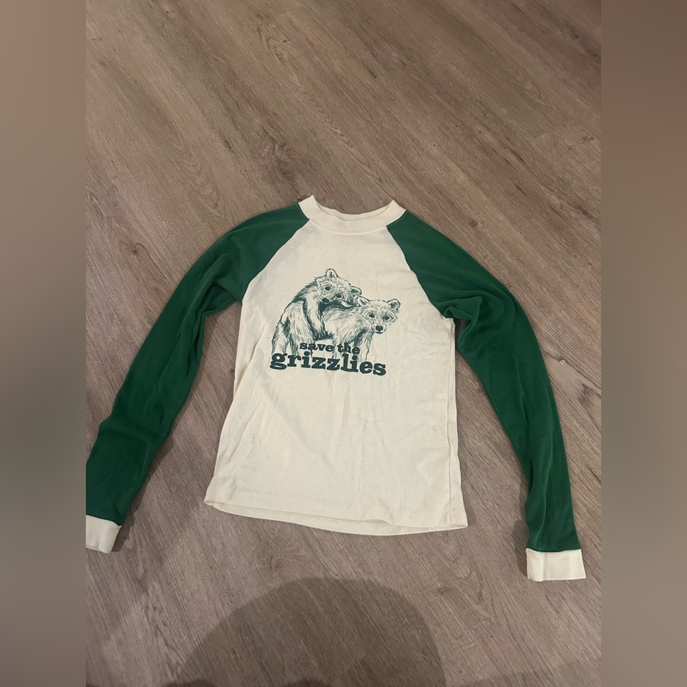 Urban Outfitters Green and Cream Shirt